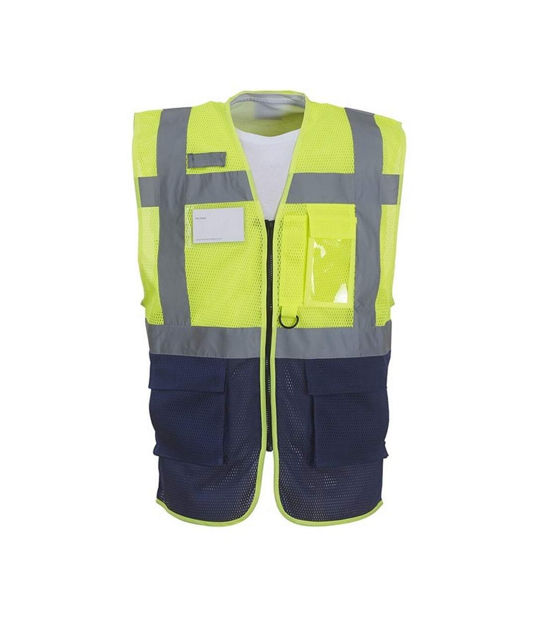 Mens executive mesh hi-vis vest yellow/navy Yoko-1