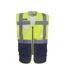 Mens executive mesh hi-vis vest yellow/navy Yoko