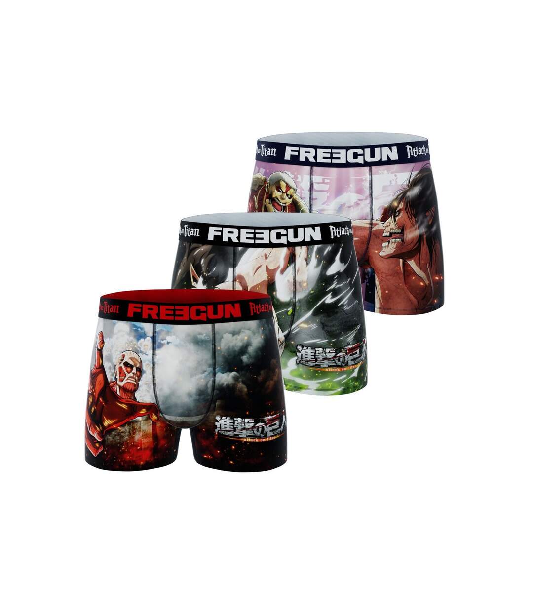 Lot de 3 boxers homme Attack On Titan Freegun-1