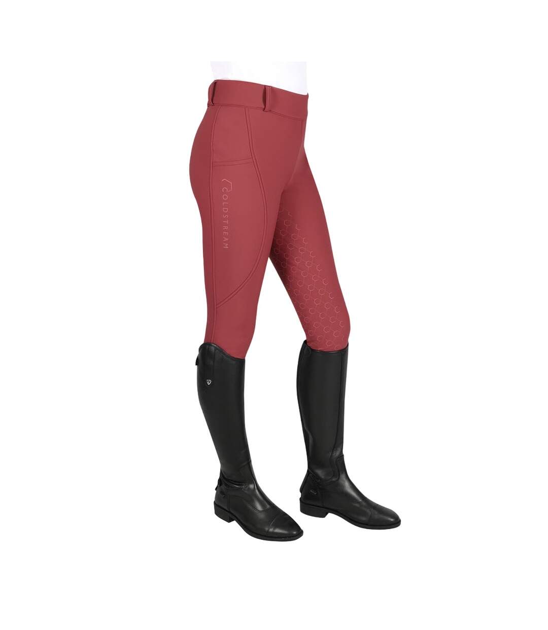 Womens/ladies horse riding tights burgundy Coldstream