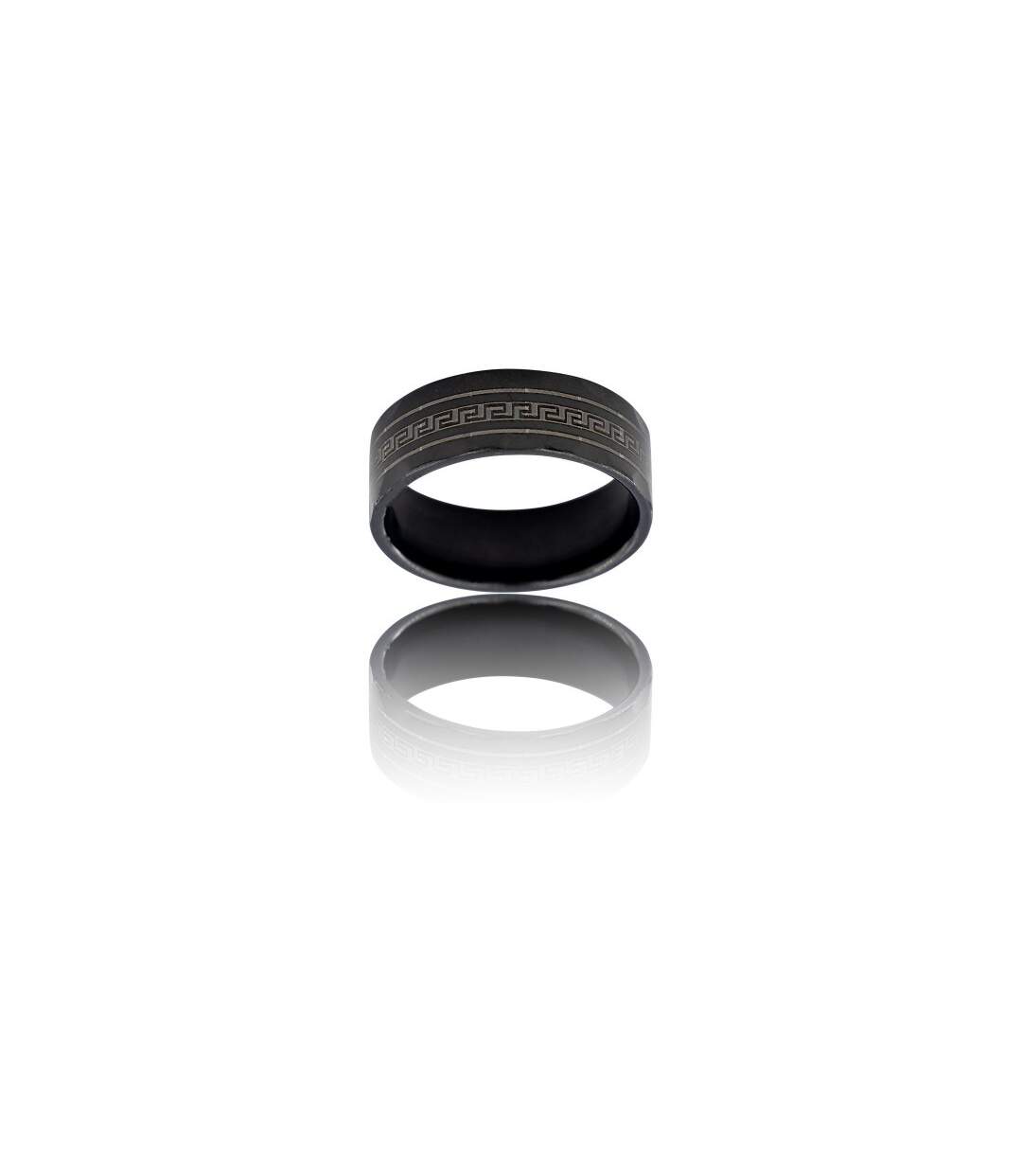 Bague Anneau Homme Acier Noir