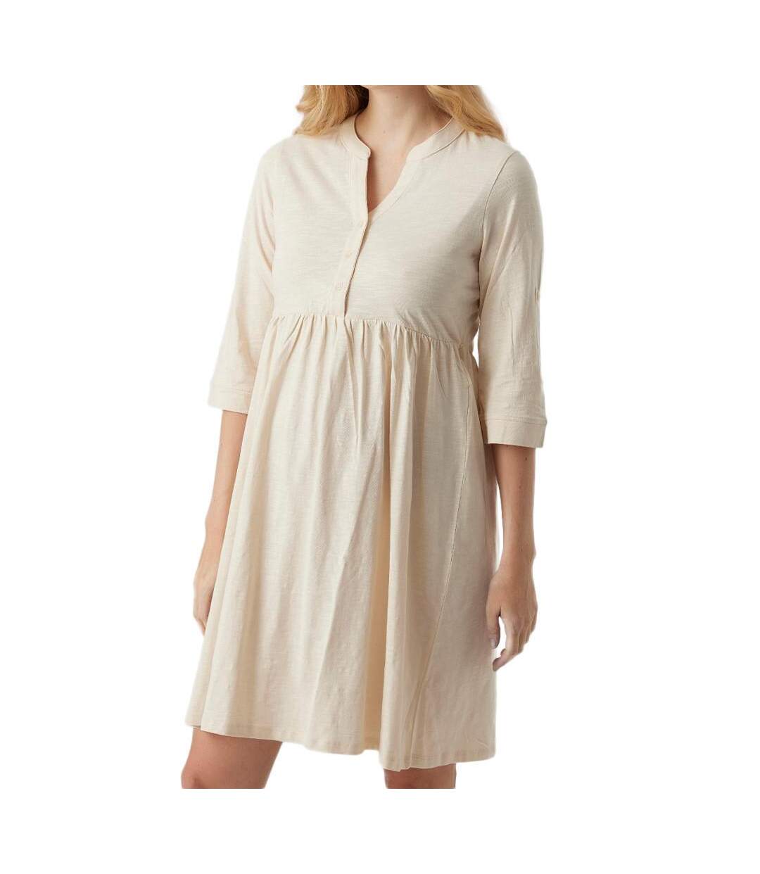 Robe beige femme mamalicious levi lia-1