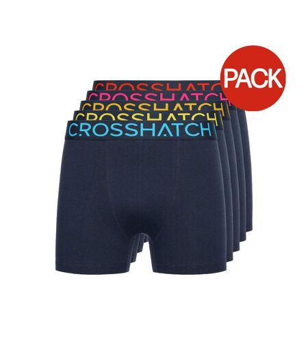Pack Of 5  Mens Chasma Boxer Shorts  Navy Crosshatch