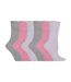 6 Pack Ladies Non Elastic Loose Top Patterned Cotton Rich Socks-1