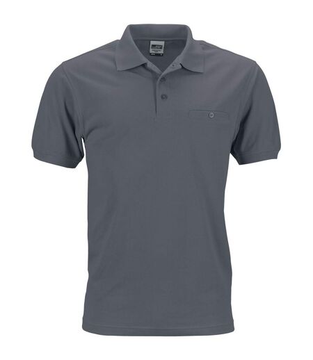 Polo homme poche poitrine - workwear - JN846 - gris carbone