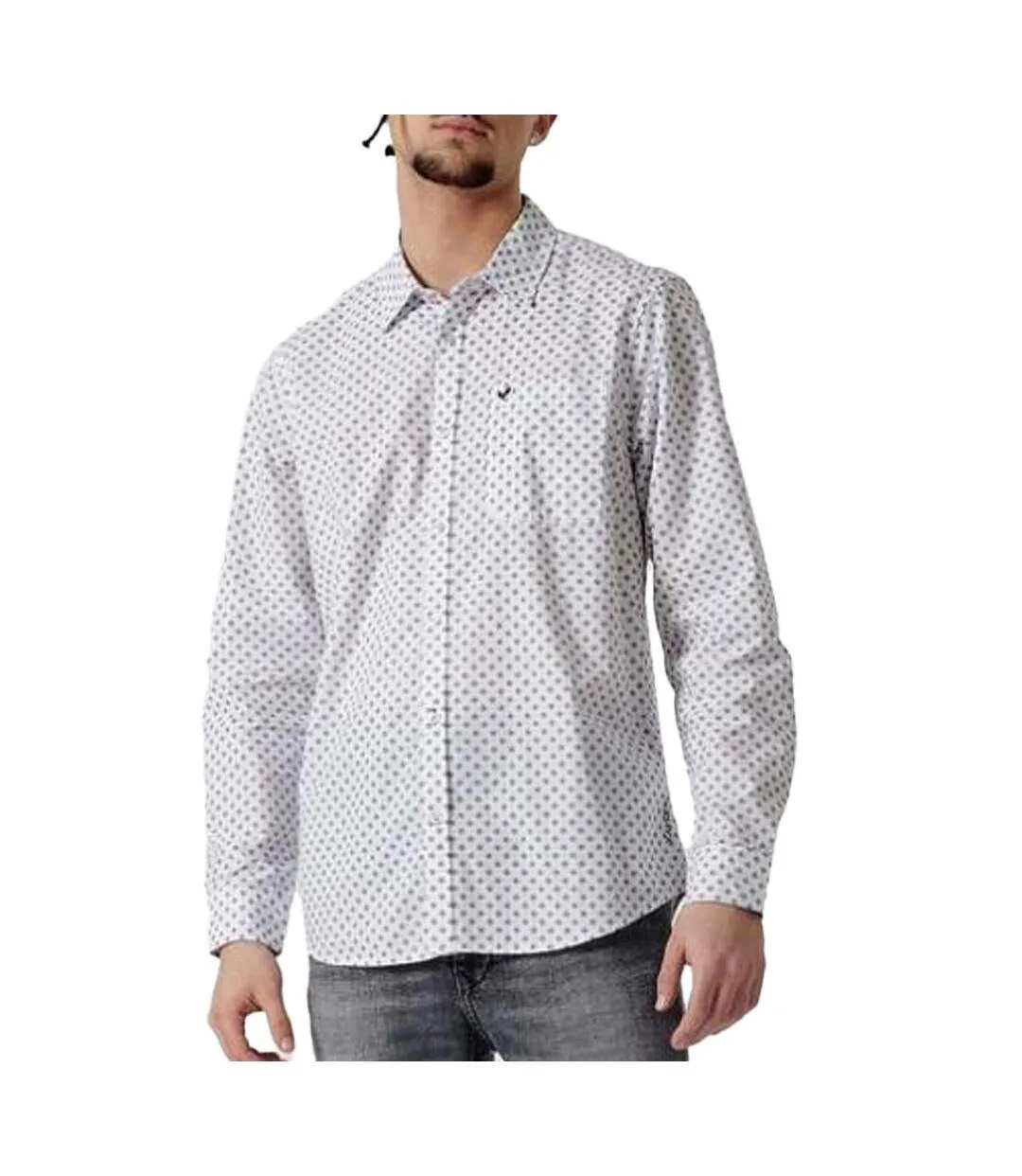 Chemise blanche/marine homme kaporal roma-1