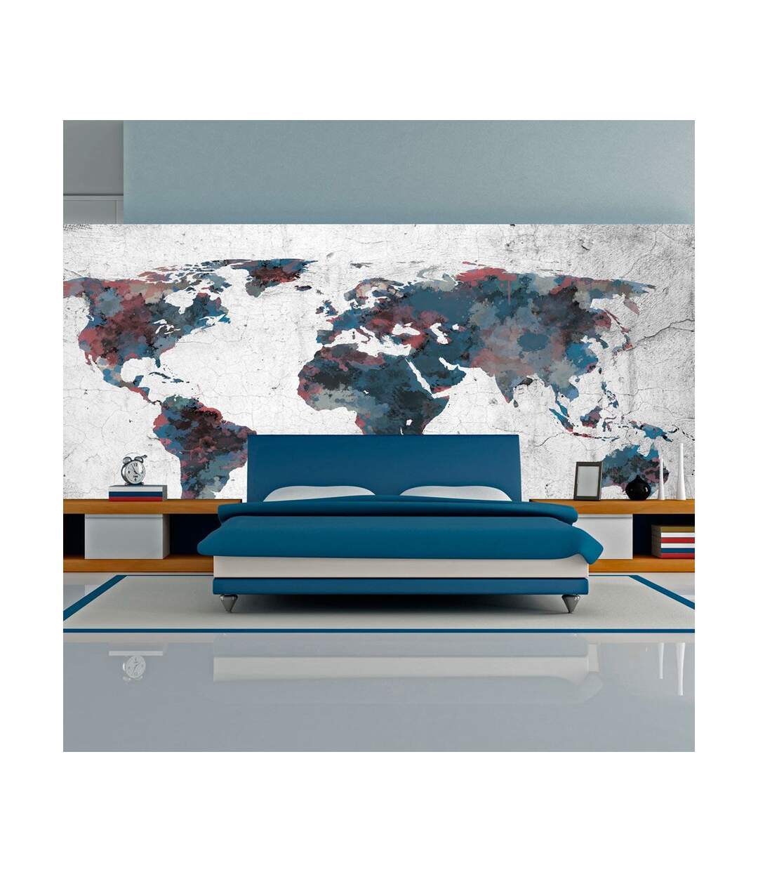 Papier Peint XXL World Map on the Wall 270x550cm-1