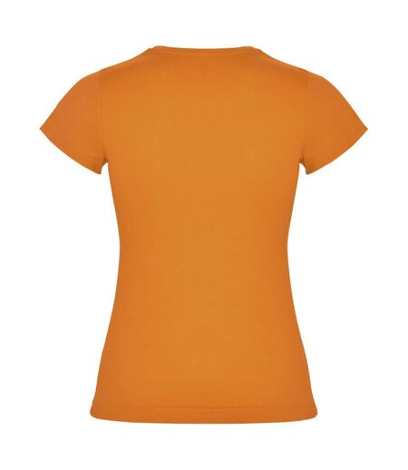 Womens/ladies Jamaica Short-sleeved T-shirt Orange Roly