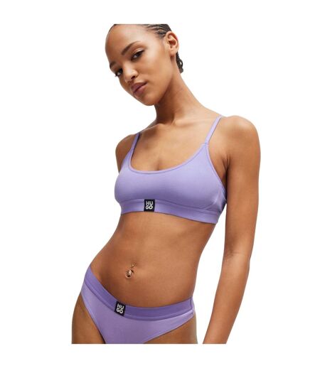 Womens/ladies Logo Modal Stretch Bralette Purple Hugo