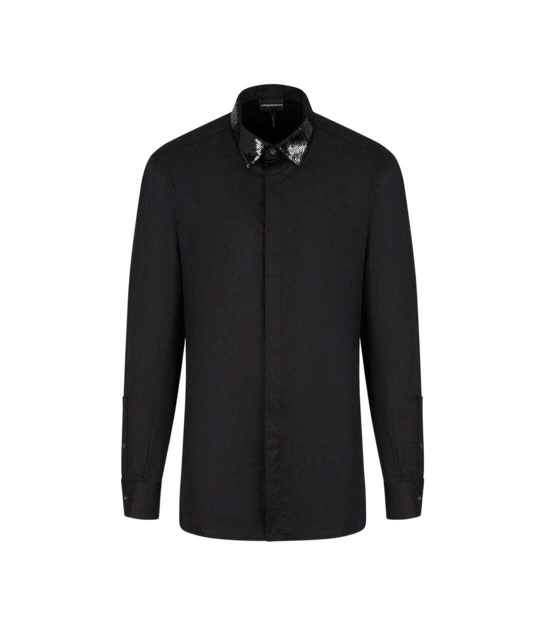 Mens Long-sleeved Shirt Black Emporio Armani EA7-2