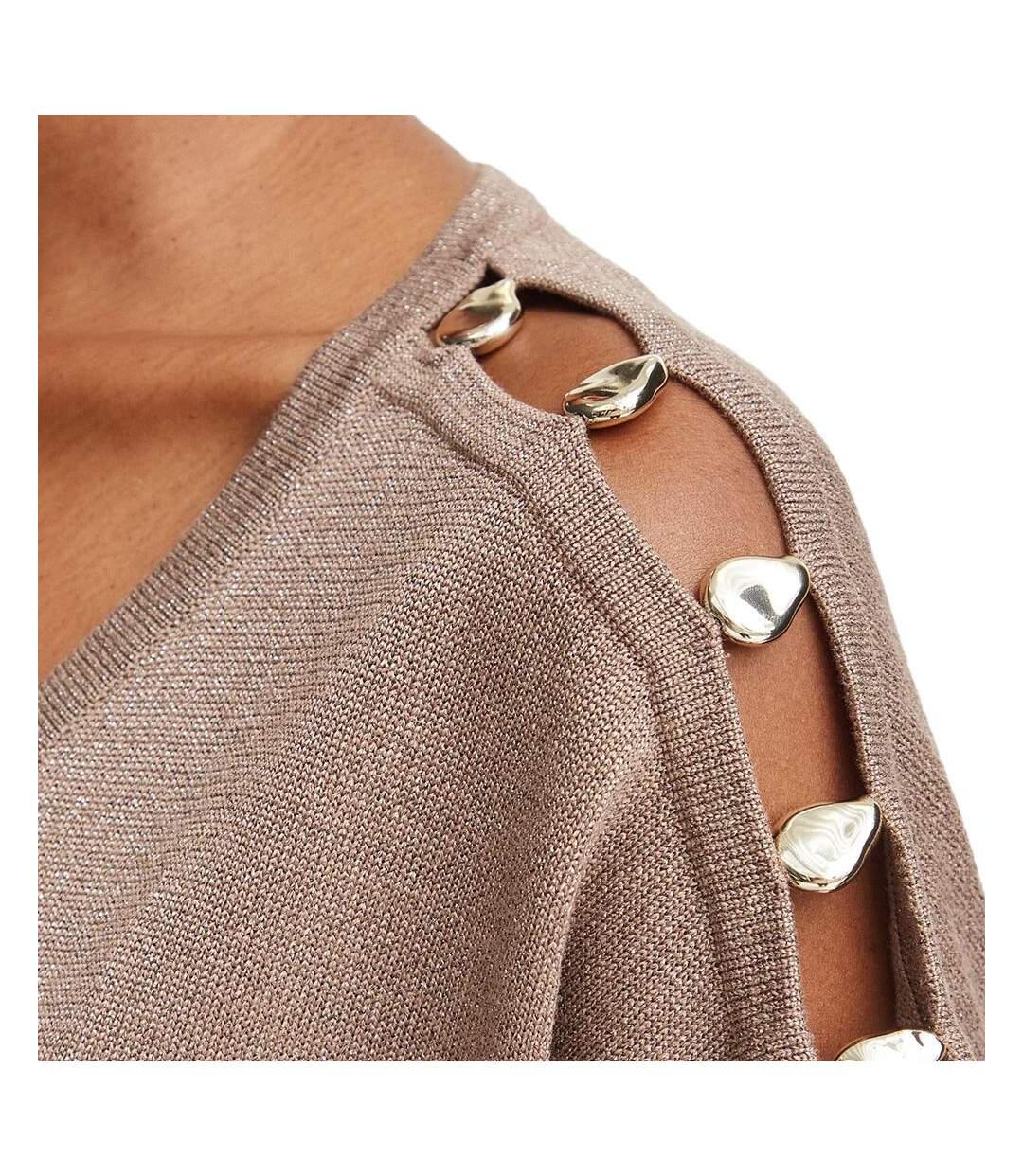 Pull taupe femme morgan mringo-2