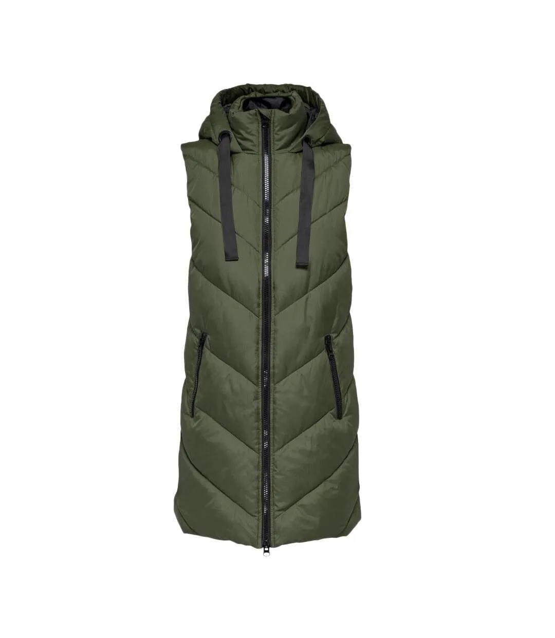 Doudoune sans manche kaki femme jdy padded waistcoat-3
