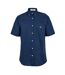 Mens Classic Logo Poplin Short-sleeved Shirt Marine Blue Gant-2