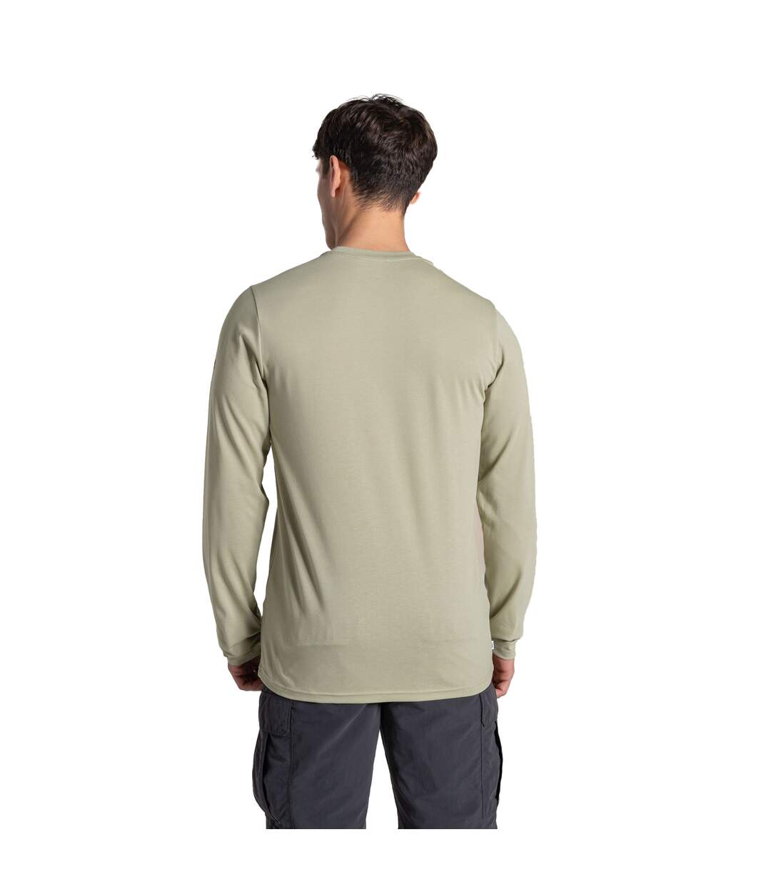 T-shirt Uni Manches Longues Abel Homme Vert Kaki Pâle Craghoppers-4