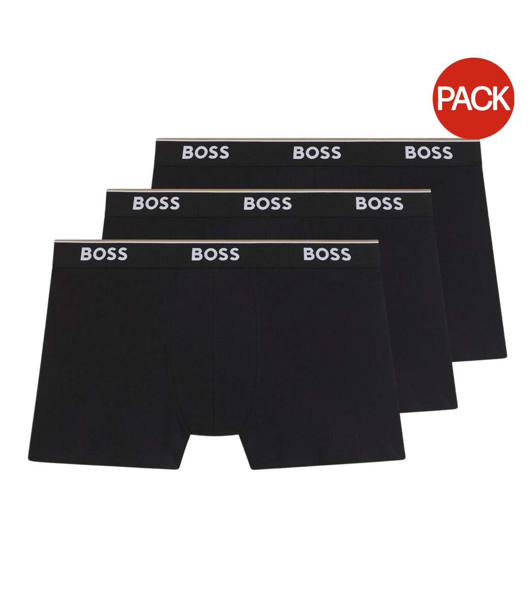 Pack Of 3  Mens Logo Boxer Briefs  Black White Boss-2