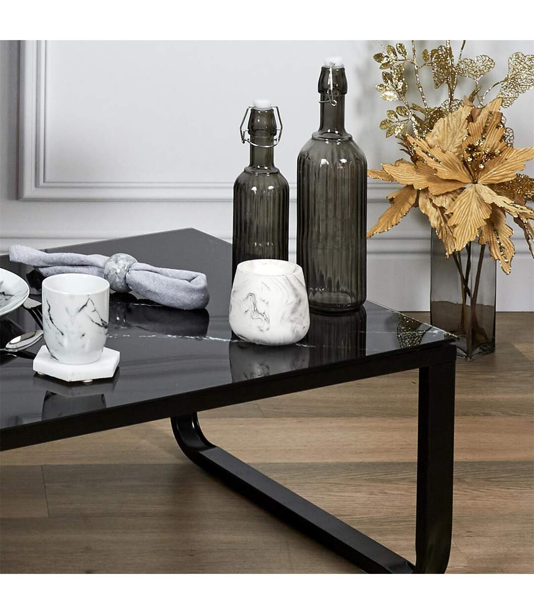 Bouteille en Verre Design Clapet 1L Gris-3