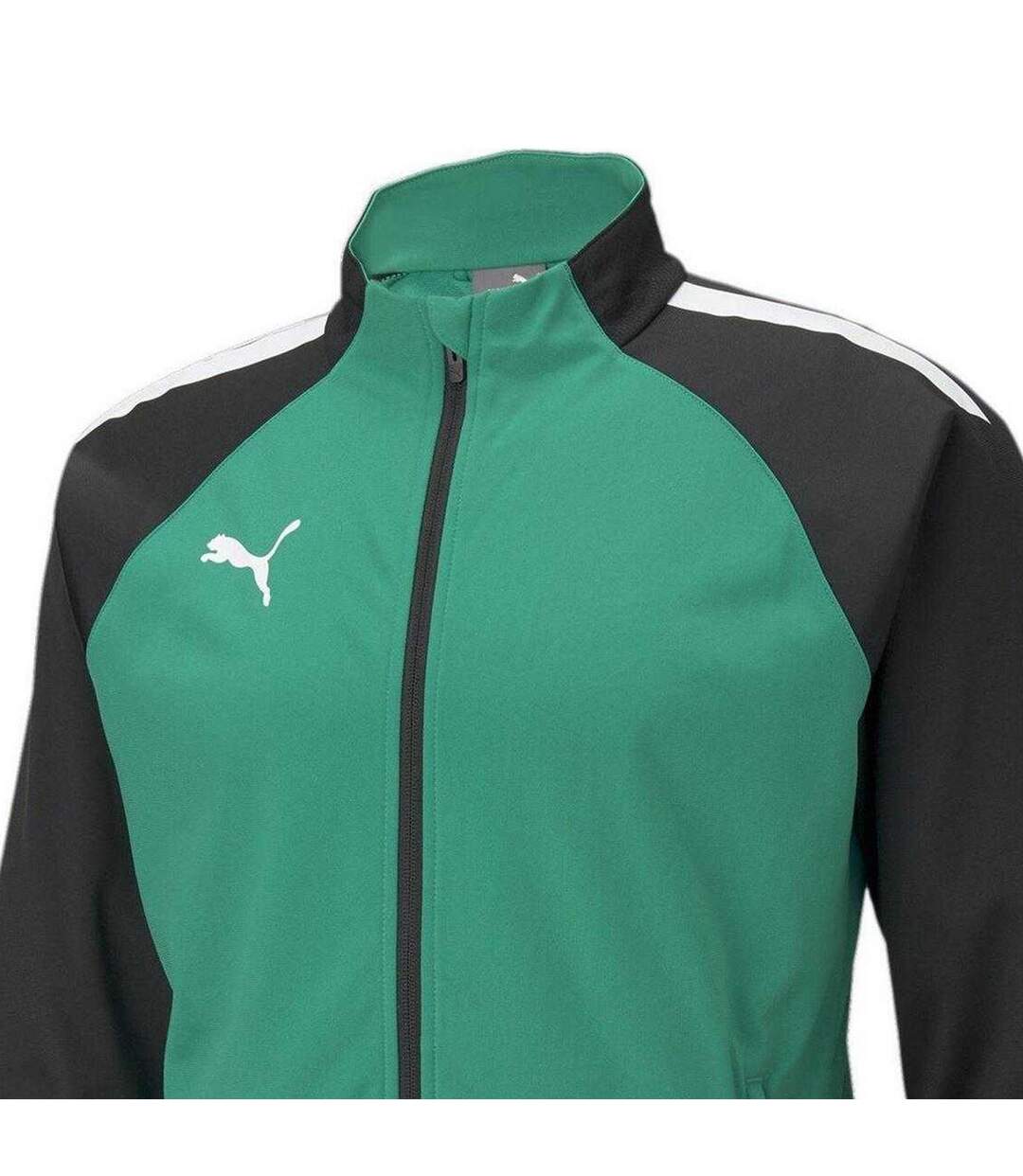 Mens Teamliga Tracksuit Top Green Black Puma-3