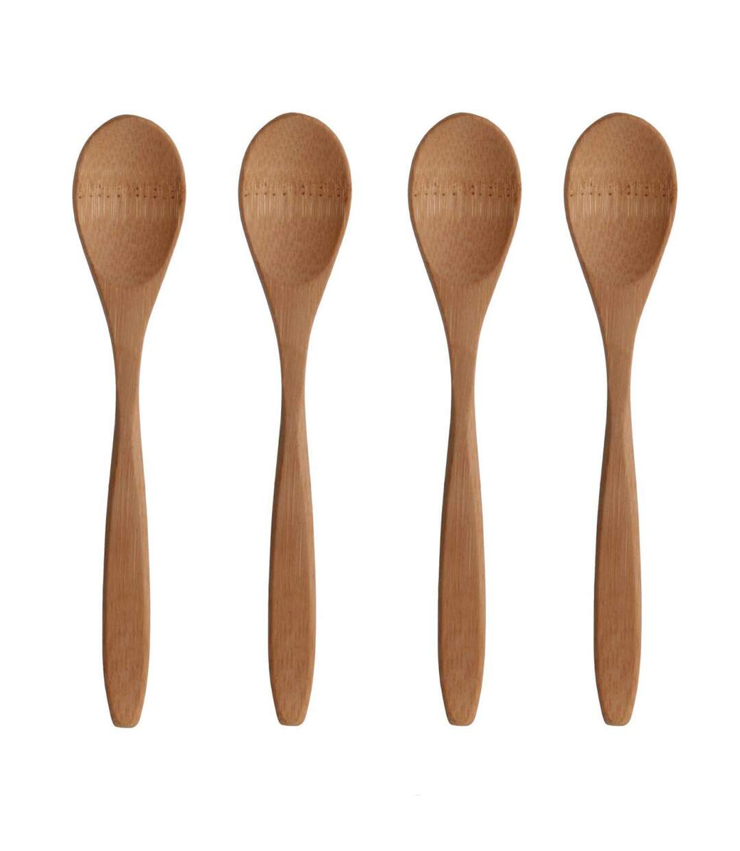 Lot de 4 Cuillères en Bambou Ecolo 18cm Naturel-1