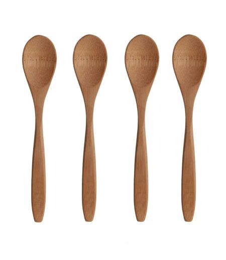 Lot de 4 Cuillères en Bambou Ecolo 18cm Naturel