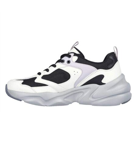 Womens/ladies Bobs Mania 2 Trainers White Grey Black Skechers