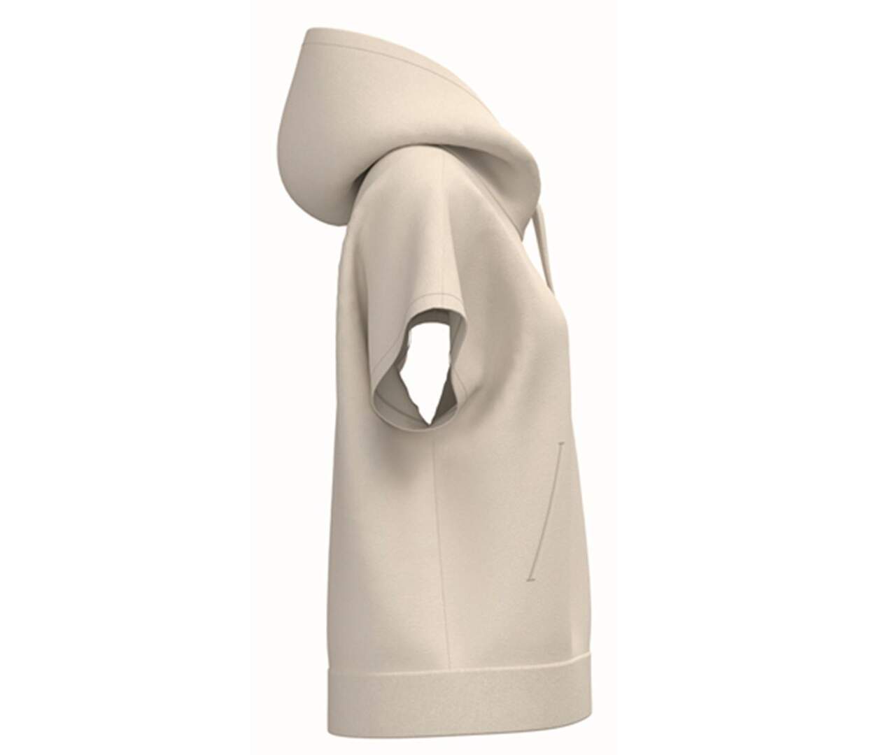 Sweat oversise à capuche - Femme - PAT446 - beige ivoire-2