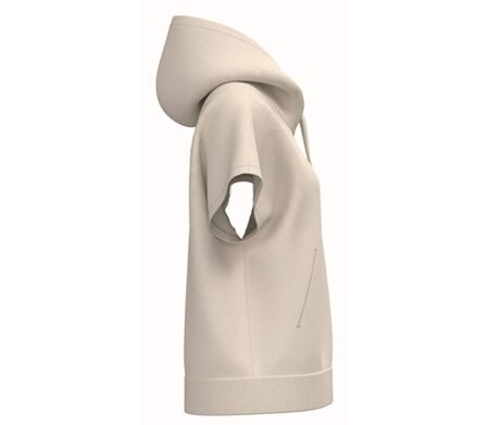 Sweat oversise à capuche - Femme - PAT446 - beige ivoire