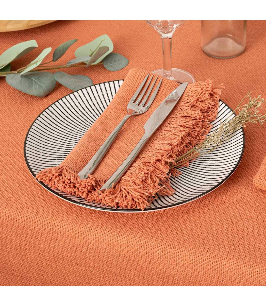 Lot de 2 Serviettes de Table Maha 40x40cm Terracotta-2