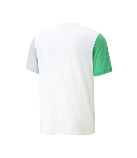 T-shirt blanc/vert/gris homme puma classics block - l