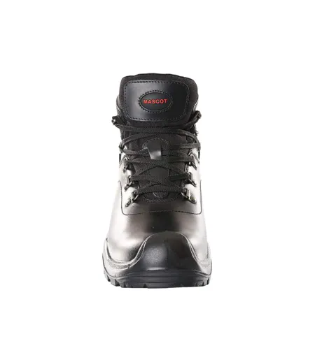 Mens Footwear Industry Leather Safety Boots Black Mascot