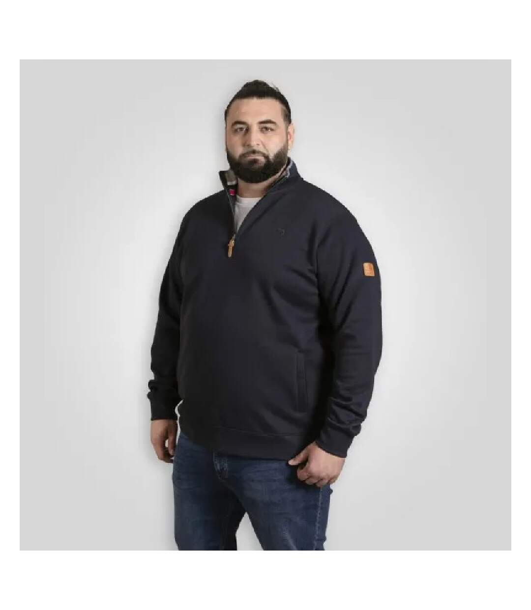 Sweat Motif/style Logo Brodé D555 Russel Homme Bleu Marine Duke-1