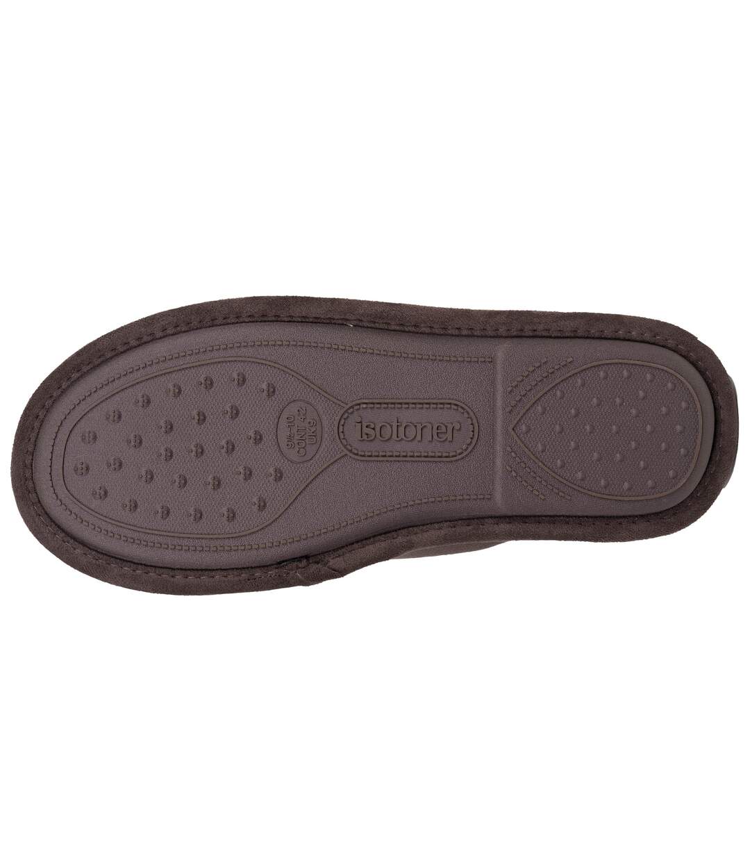 Isotoner Chaussons Mules homme velours, semelle ergonomique, mousse à mémoire forme, design confortable-5
