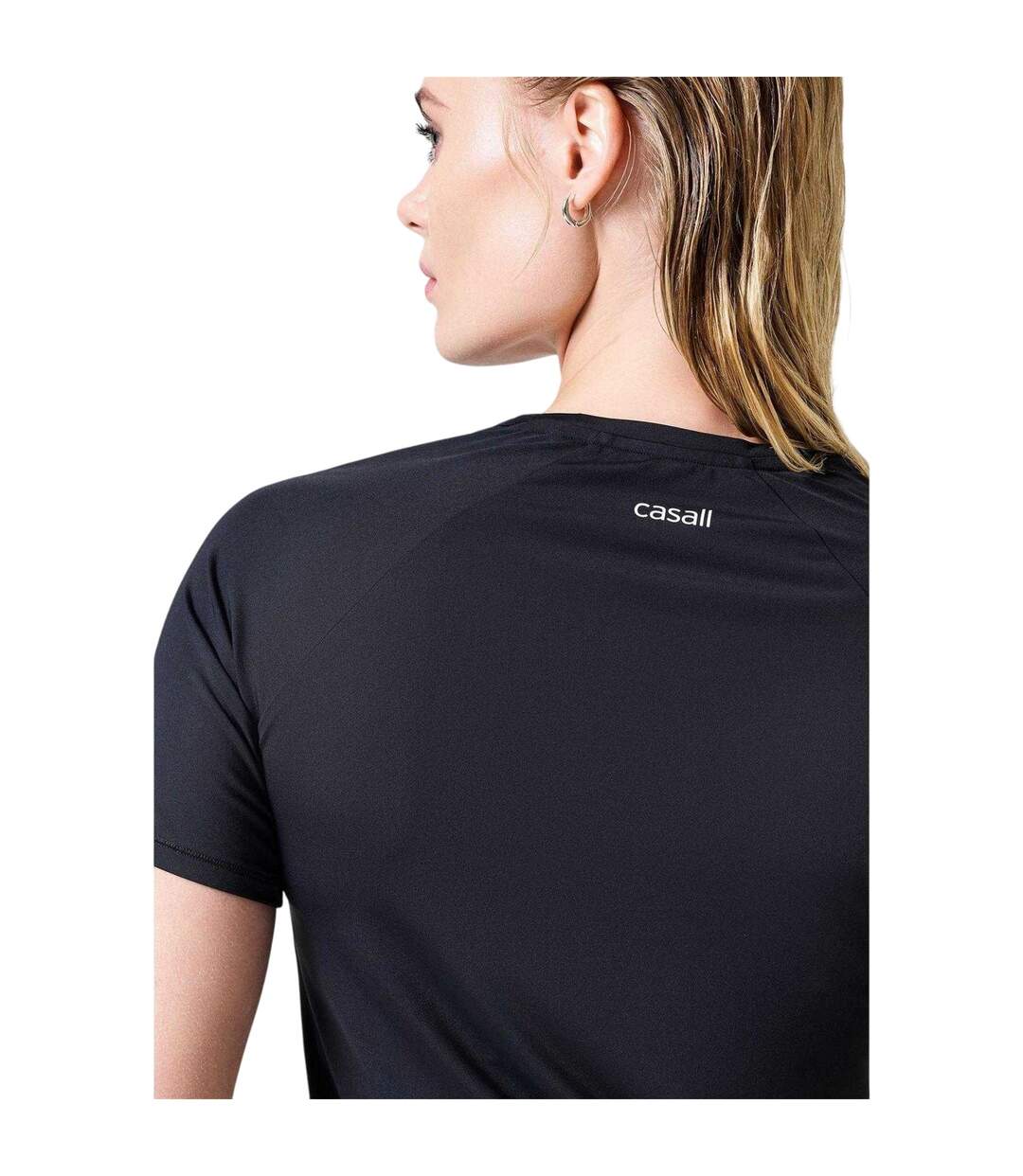 Womens/ladies Essential Performance Gym Top Black Casall-4