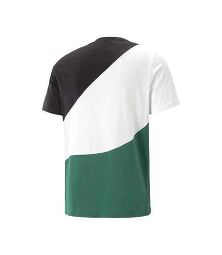 T-shirt Blanc/Noir/Vert Homme Puma Power Cat - S