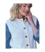 Womens/ladies Textured Crew Neck Waistcoat Cream WoolOvers-3