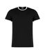 T-shirt Motif/style Ringer Homme Noir Blanc Kustom Kit-1