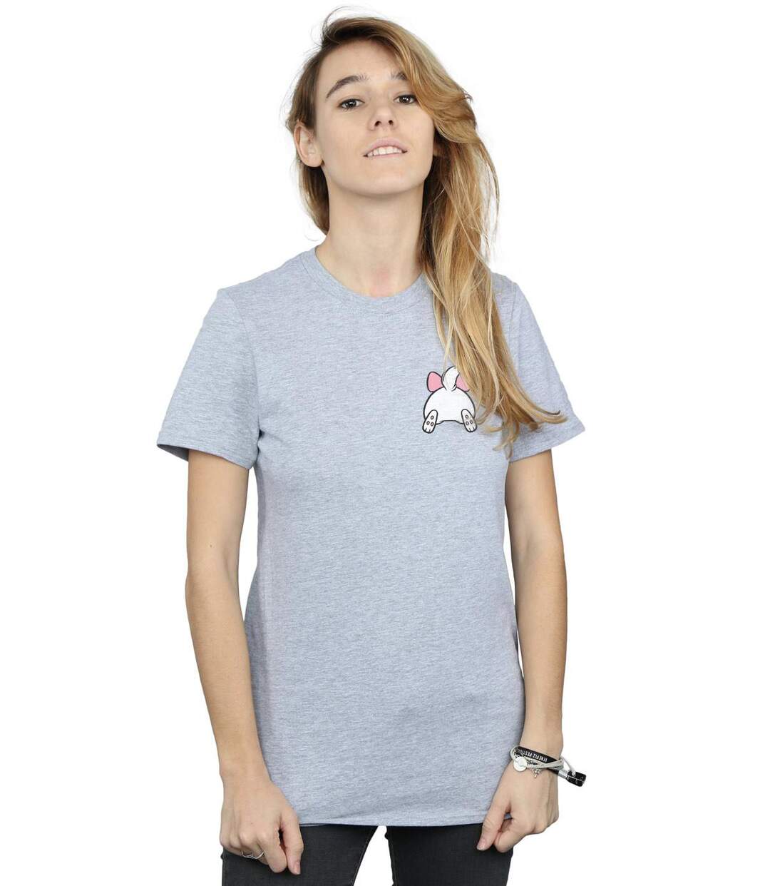 Disney - T-shirt ARISTOCATS MARIE BACKSIDE BREAST PRINT - Femme (Gris chiné) - UTBI17261-2