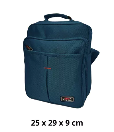 Sacoche bandoulière multi-poches pour homme - Toile bleu MAROMAX