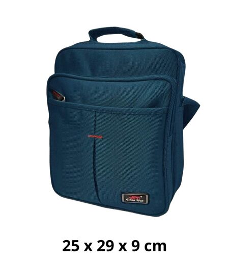 Sacoche bandoulière multi-poches pour homme - Toile bleu MAROMAX