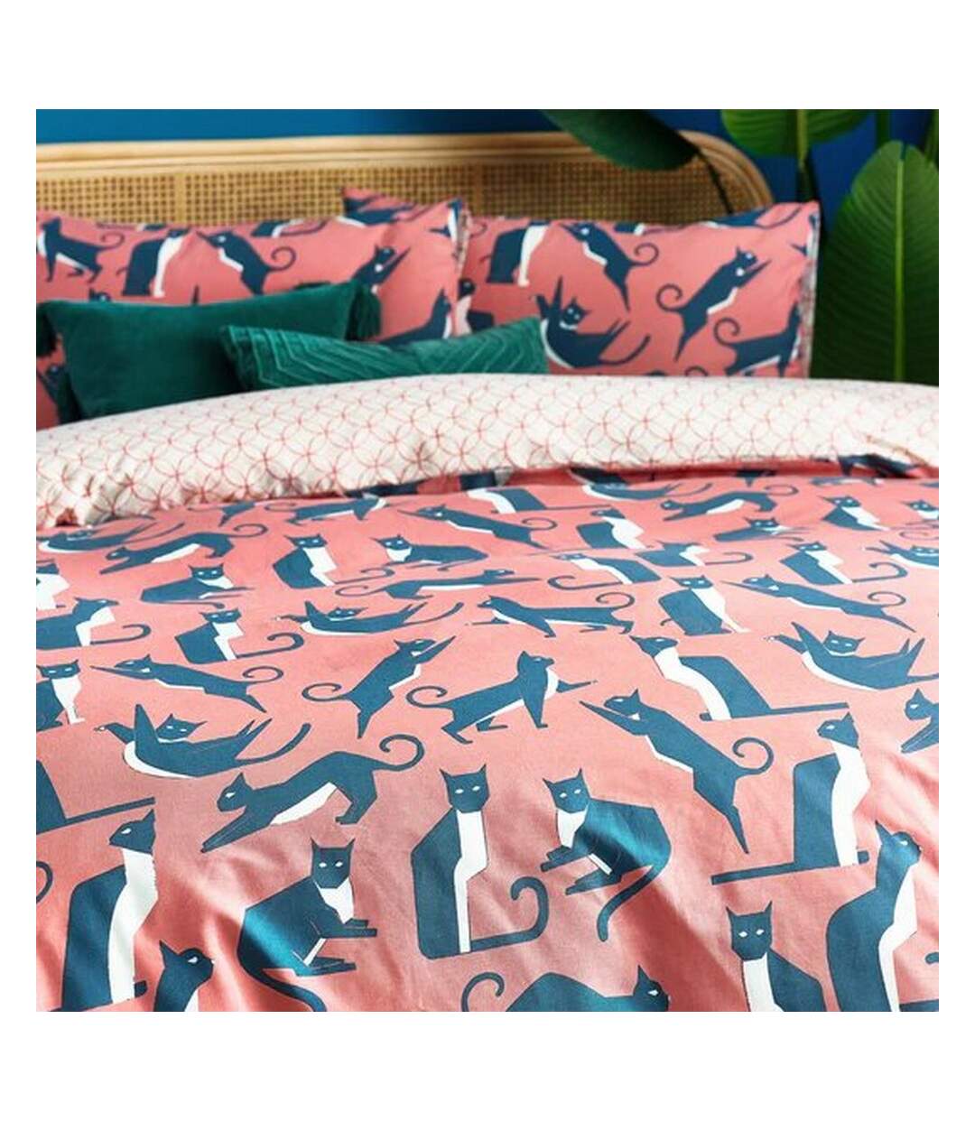 Kitta cats duvet cover set pink/watermelon Furn