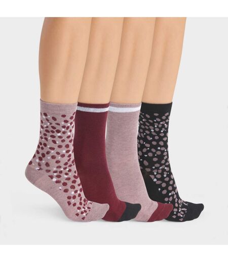 Lot de 4 Paires de Mi-Chaussettes Style Ecodim