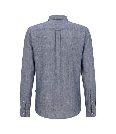 Mens Liam Collared Long-sleeved Shirt Dark Blue Boss