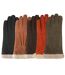 Isotoner Gants femme en cuir de chèvre velours, doublés en imitation fourrure-3