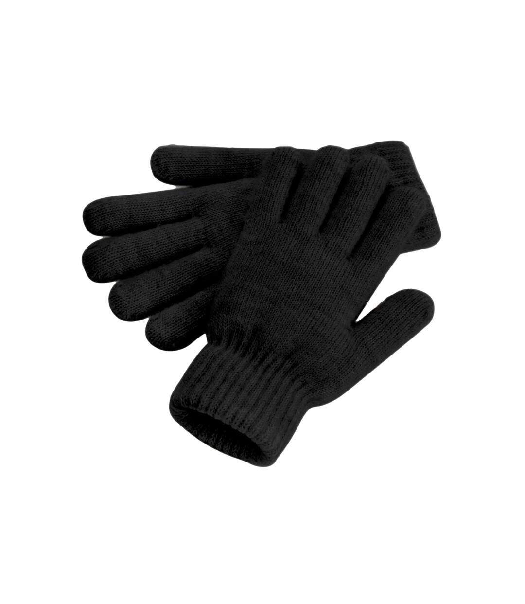 Cosy ribbed cuff gloves black marl Beechfield-1