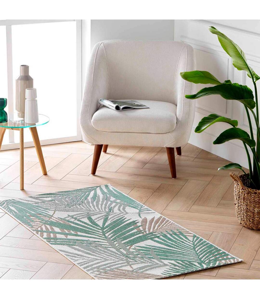 Tapis Déco Tissé Joao 80x150cm Vert-4