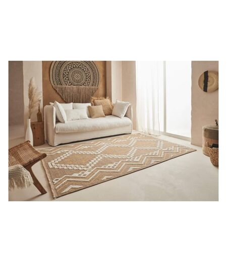 Tapis intérieur extérieur aspect jute jaune Tulum 9054 180 x 67 cm