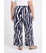 Pantalon large élastiqué, imprimé vagues-2