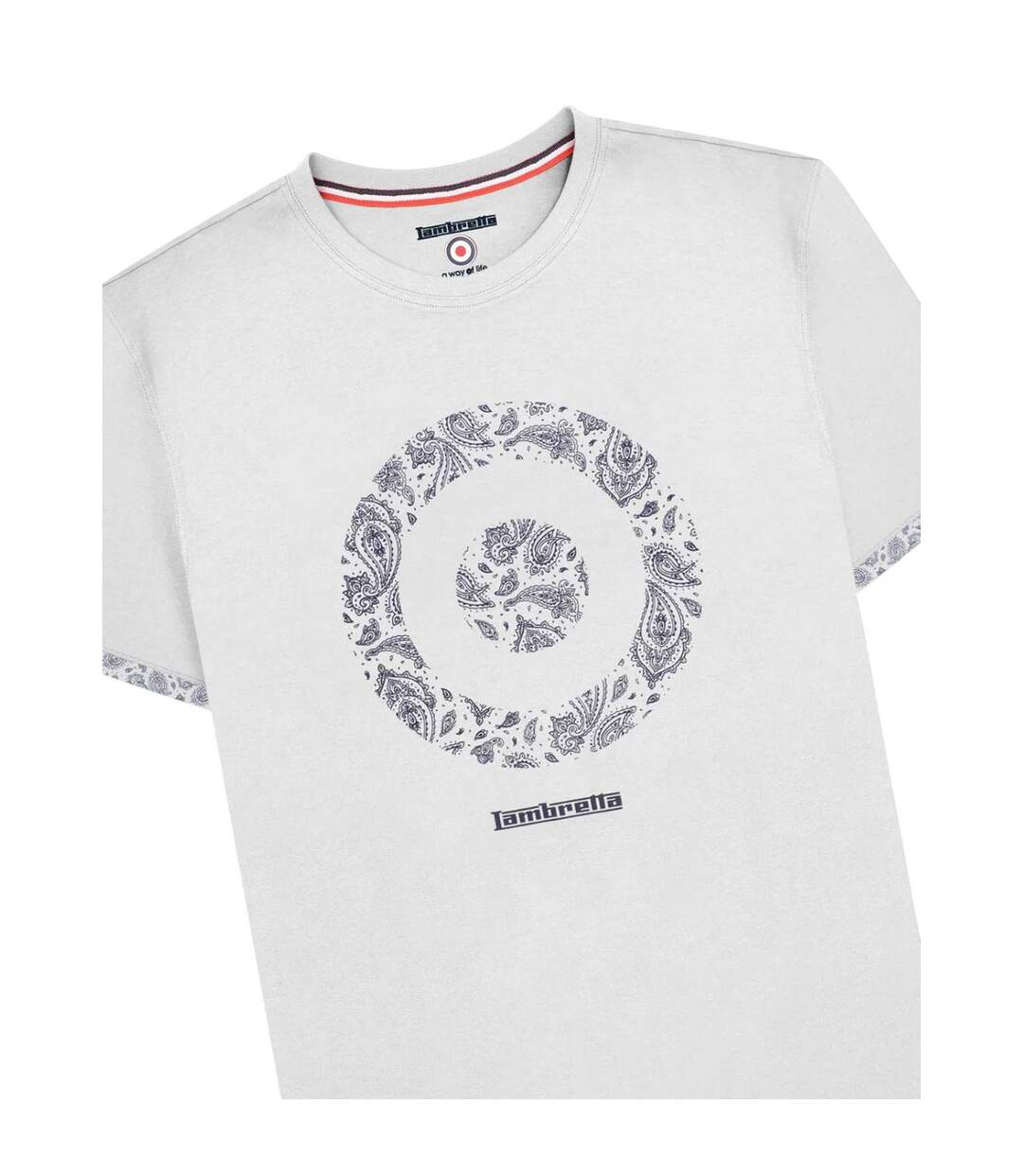 T-shirt Motif/style Cible À Motif Cachemire Homme Blanc Lambretta-3