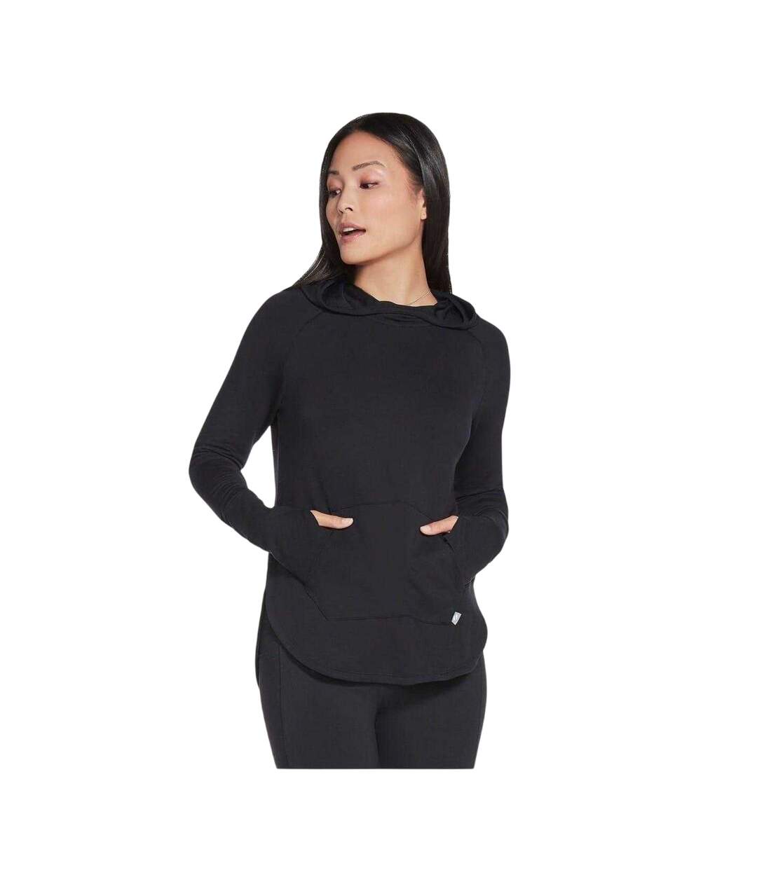 Womens/ladies Go Lounge Awakened Hoodie Black Skechers-1