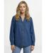 Chemise en jean bohème plissée-1