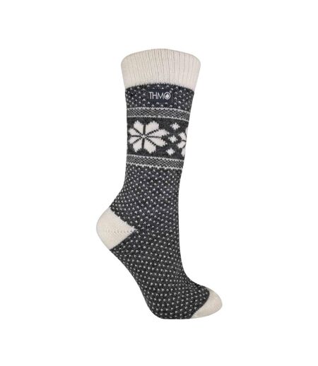 THMO Chaussettes en Laine Femme Vintage Thermiques
